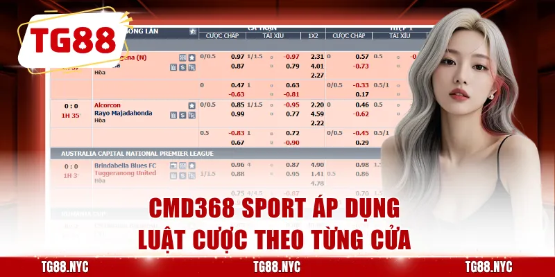 CMD368 Sport áp dụng luật cược theo từng cửa